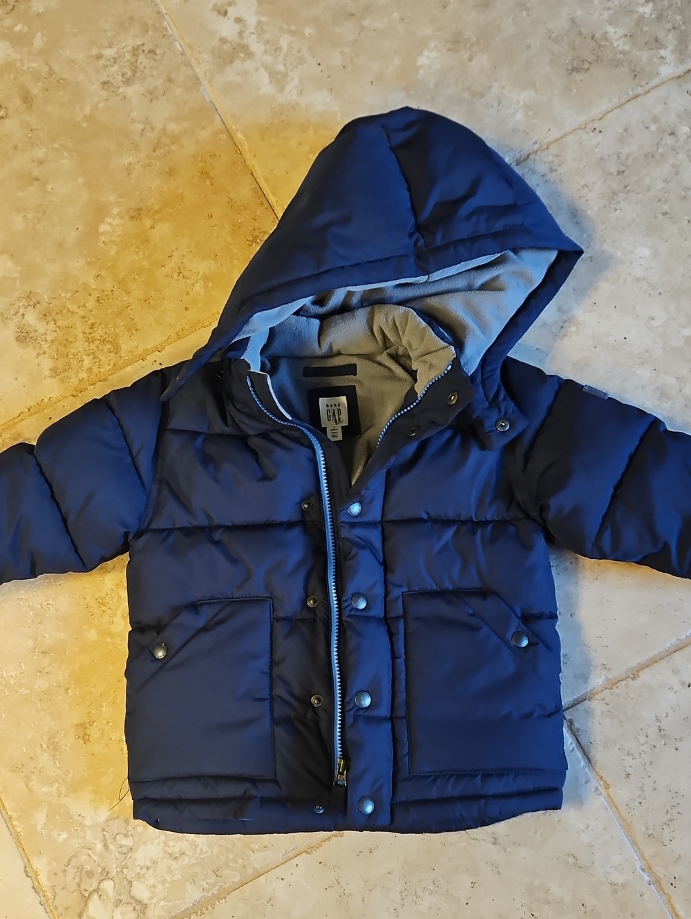 GAP Toddler Navy Blue Hooded Puffer Coat